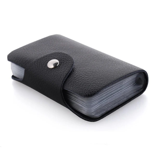 New Arrival Genuine Leather Business Card Case Women's ID Bag Female Credit Card Holder 26 Bank Cards Slots For Men 2