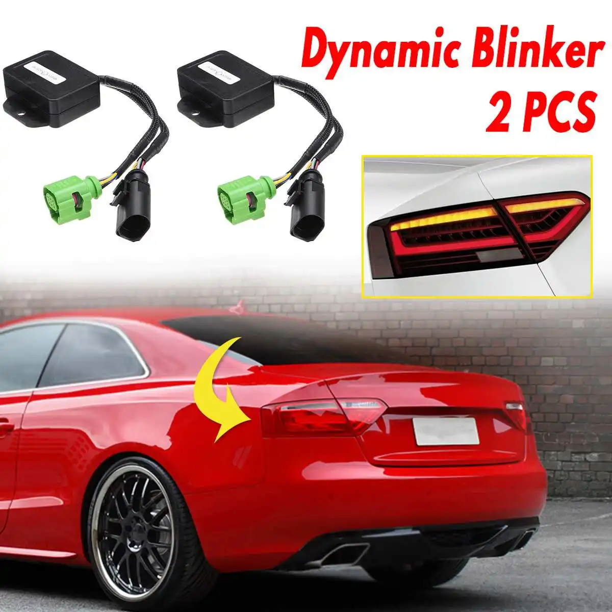 

2Pcs Semi Dynamic Blinker Taillights Module Turn Signal LED Turn Signal Lights Cable Wire For Audi A5 8T 2007-2018