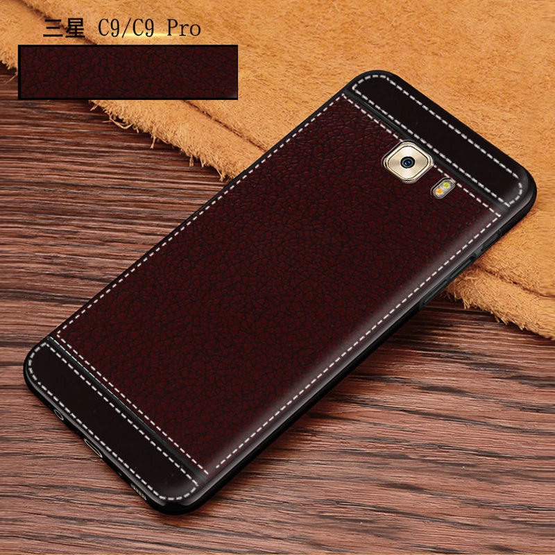 For Samsung Galaxy C9 Pro case Luxury Stylish Leather pattern TPU Soft Phone Back Cover Case For Samsung C9 Pro c9000 (9)