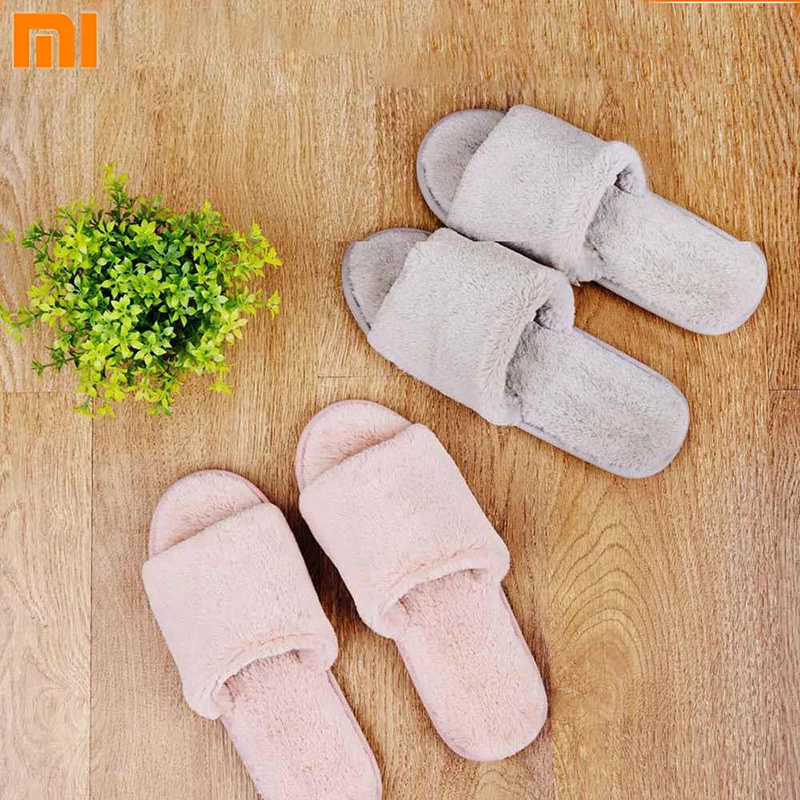 

Origianal Xiaomi One Cloud Women winter Home Slippers Soft Faux Rabbit Fur Leisure Shoes Couple Slippers In The Living Room