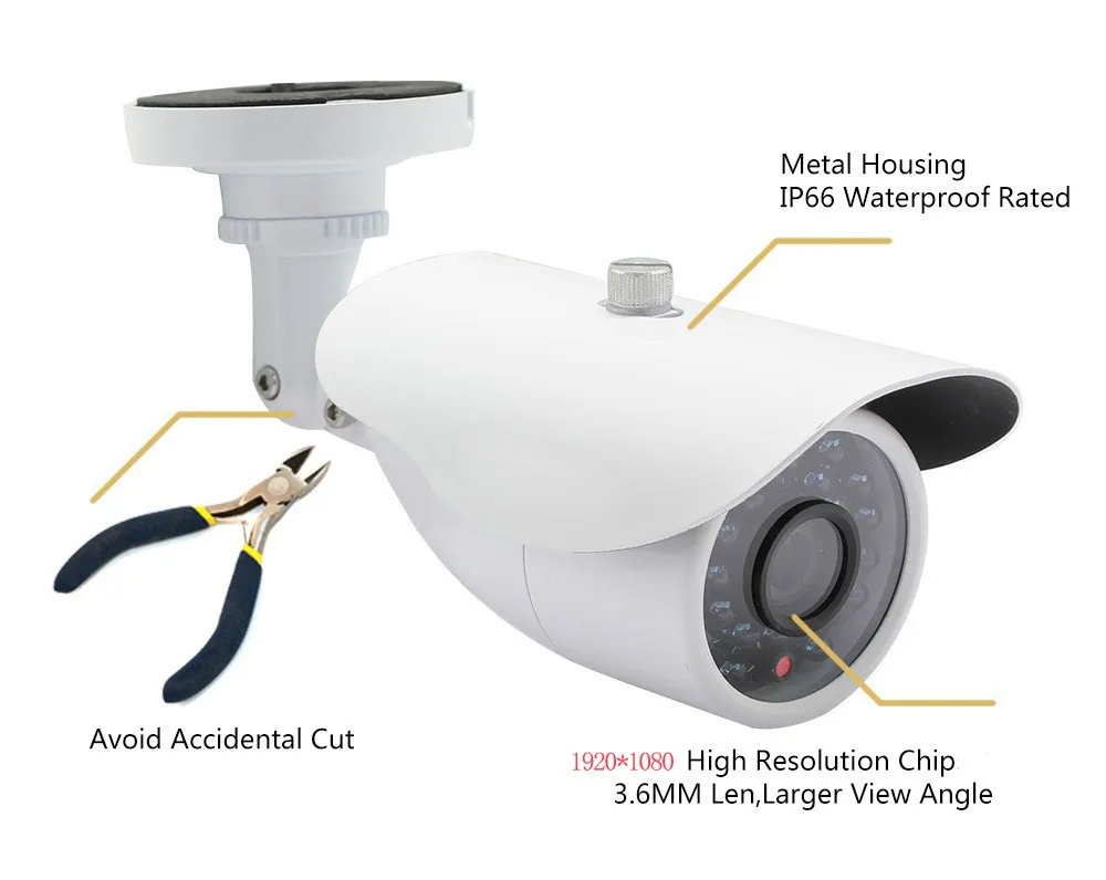 LOFAM AHD камера 1080P 2MP CCTV Bullet металлическая наружная Водонепроницаемая камера наблюдения ночного видения 1080P 2.0MP AHD камера