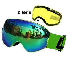 LOCLE 2 линзы лыжные очки противотуманные Spherica лыжные очки UV400 Лыжные Сноуборд очки для мотокросса лыжные очки с осветляющими линзами