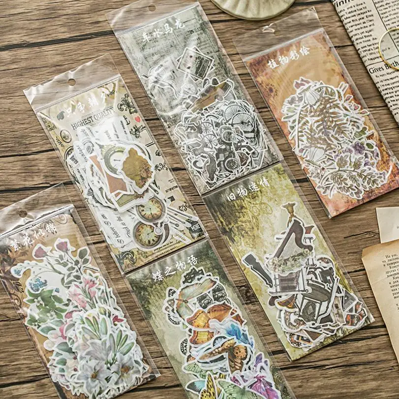 

60 pcs/lot Creative Vintage Watercolor Flowers Plants Washi Paper Sticker Decoration Diy Ablum Diary Scrapbooking Label Sticker