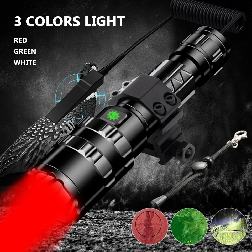 6500Lums Профессиональный тактический светодиодный светильник фонарь для охоты ночной Скаут набор L2 рыбный светильник USB Перезаряжаемый водонепроницаемый
