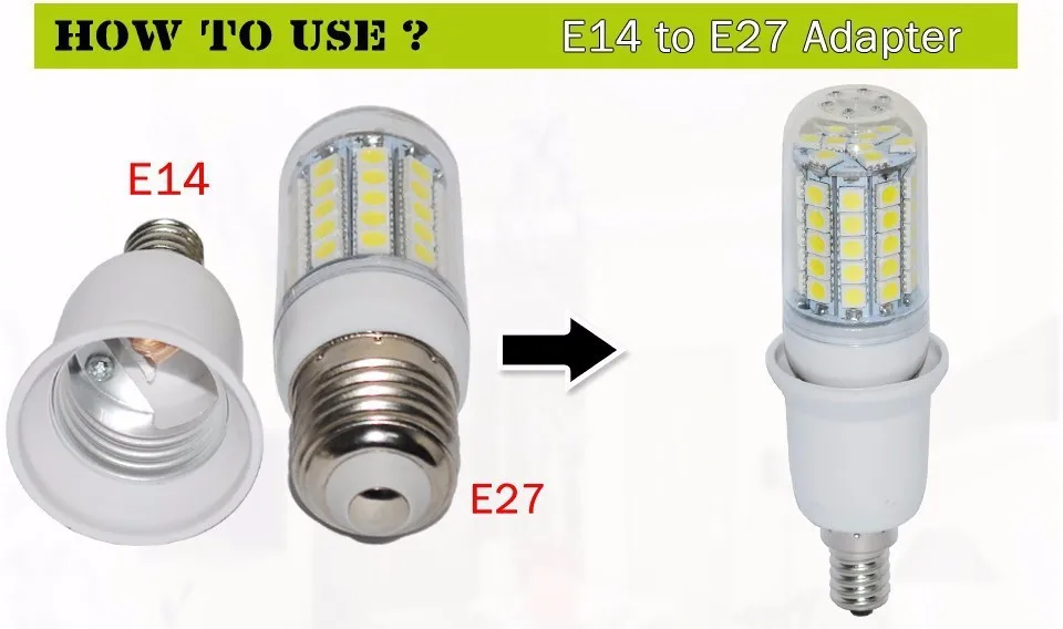 E14 для E27 огнестойкая лампа Конвертор гнездо Стандартный патрон для лампы для Светодиодная лампа