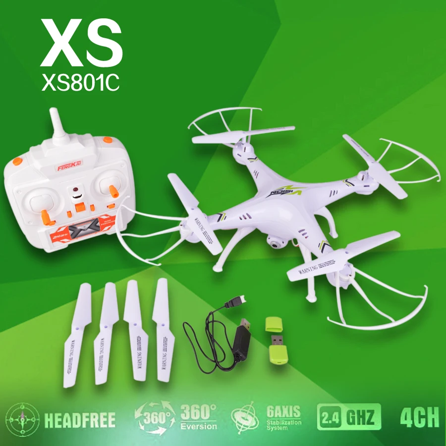 Buy Cheap YUKALA 2.4G 6 Axis Gyro Headless Mode RC Quadcopter RTF RC Helicopter with 2.0MP HD Camera XS801 RC drone vs x5sc free shipping