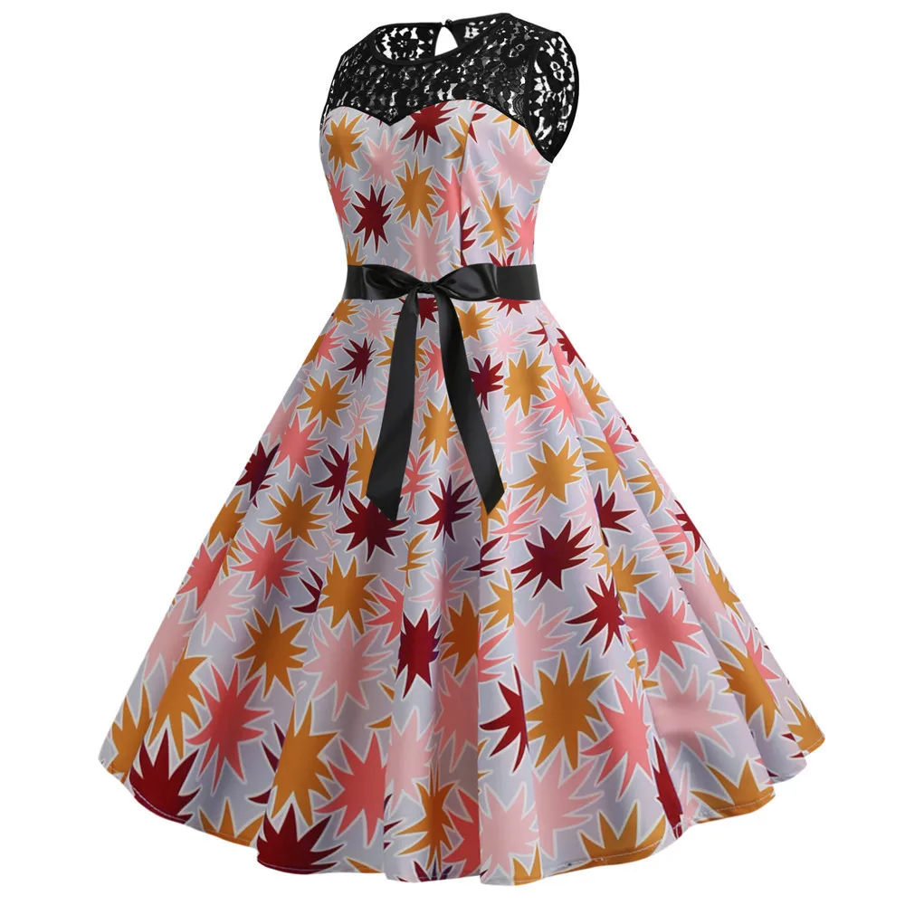 BacklakeGirls Printing Flower Satin Cocktail Dresses Sleeveless Cocktail Dress Colorful Knee Length With Sashes