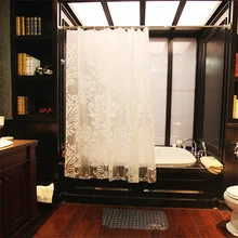 Elegant Floral Prints PEVA Shower Curtain White Simple High Quality Bathroom Curtains Waterproof Thickening Partition Curtain