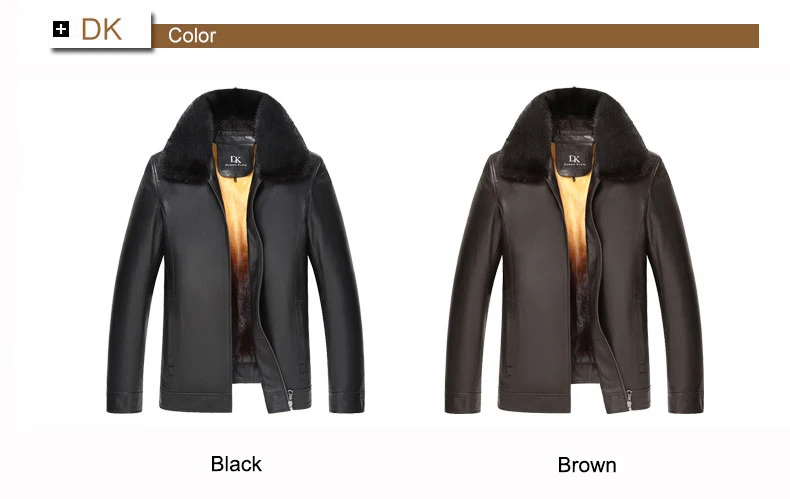 Dusen Klein, роскошная мужская куртка из натуральной кожи, зимняя верхняя одежда, норковая меховая подкладка/черная/тонкая дубленка 15Z1532