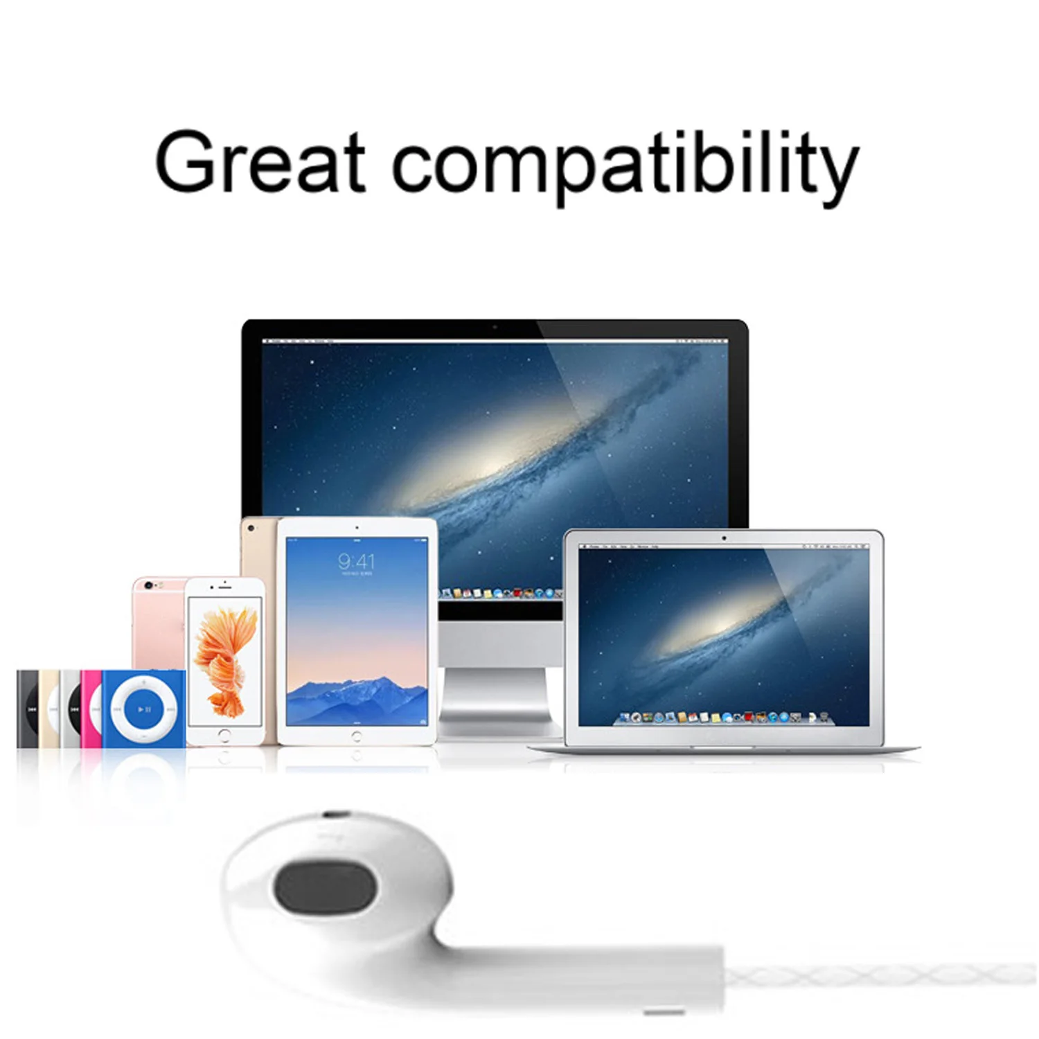 Vococal 3 5 мм стерео наушники вкладыши Наушники для iPhone X 8 7 6plus SE 5S iPad iPod Nano Touch Samsung Galaxy