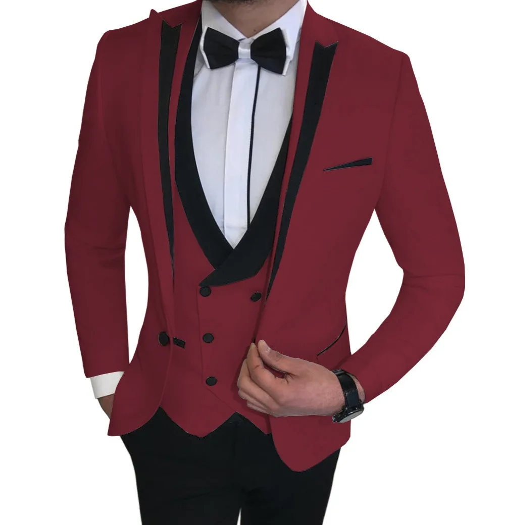 Men Suits 3 Pieces Slim Fit Leisure Groomsmen White Champagne Lapel Business Tuxedos for Formal Wedding(Blazer+Pants+Vest) Men Suits 3 Pieces Slim Fit Leisure Groomsmen White Champagne Lapel Business Tuxedos for Formal Wedding(Blazer+Pants+Vest)