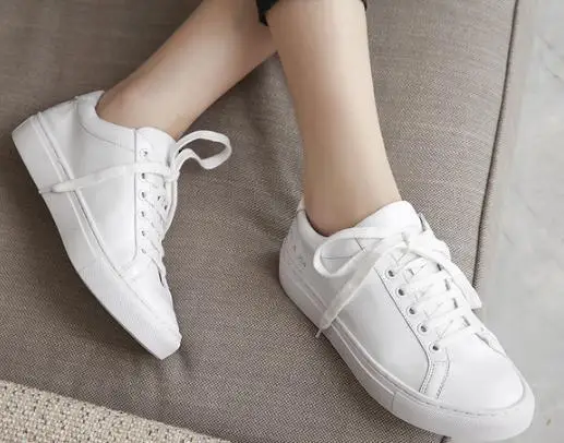 Baimier Peu Bout Dentelle 2018 Up Blanc Rond Profonde Printemps Appartements Femmes Sneakers 74pw67