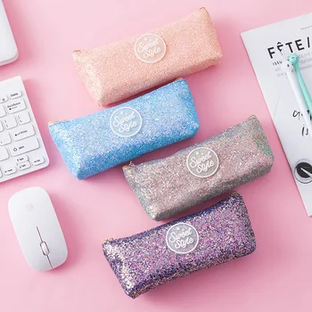 

Sequin Pencil Case for Girls Boy Kawaii Pencilcase Storage Supplies Magic Pen Box Bags School Stationery Tools estojo escolar