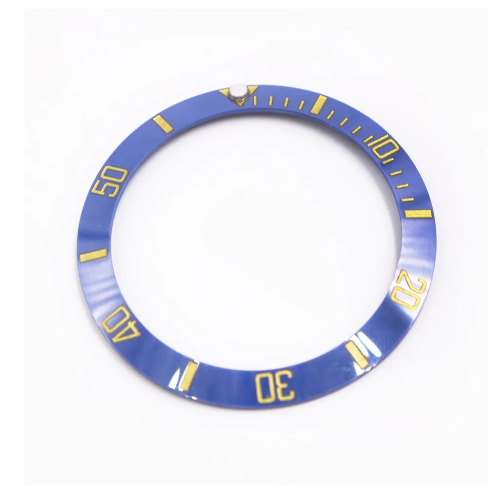 CARLYWET Wholesale Replacement Blue With Gold Writings Ceramic Bezel 38mm Insert made for Submariner GMT 40mm 116610 LN