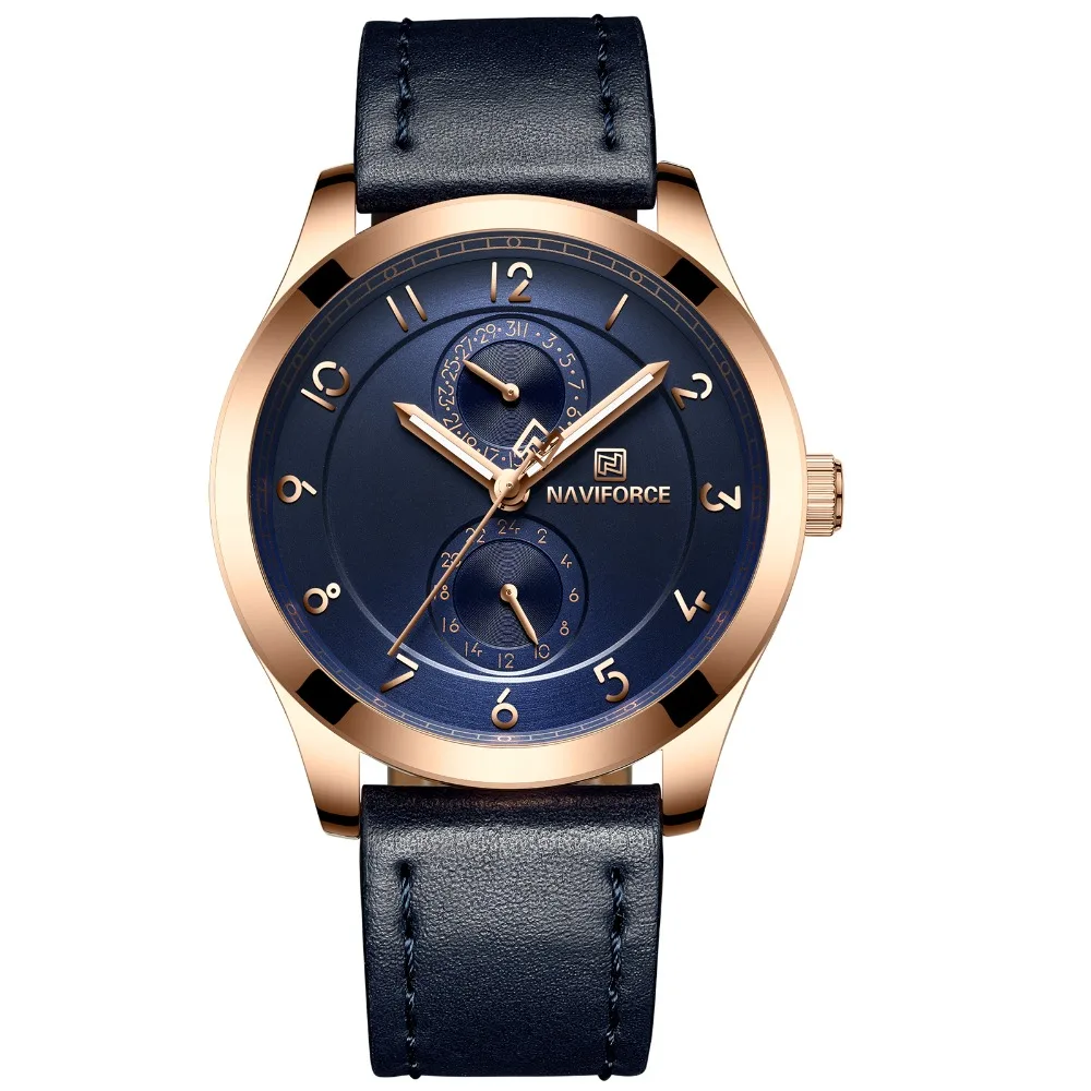 

Mens Watches NAVIFORCE Top Brand Luxury Waterproof Quartz Date Clock Men Leather Strap Fashion Casual Business Wrist Watch