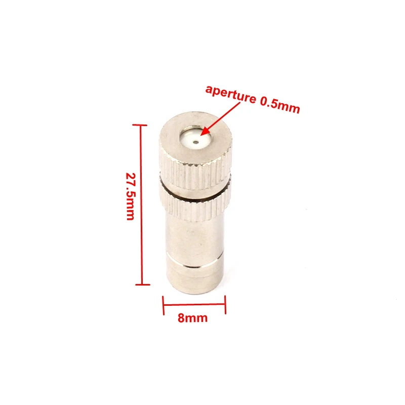 4 шт. 8 мм Латунь Quick Plug сопла диафрагма 0,2 мм/0,3 мм/0,4 мм/0,5 мм/0,8 мм/0,6 мм латунь туман насадка для сельского хозяйства орошения - Цвет: aperture 0.5mm