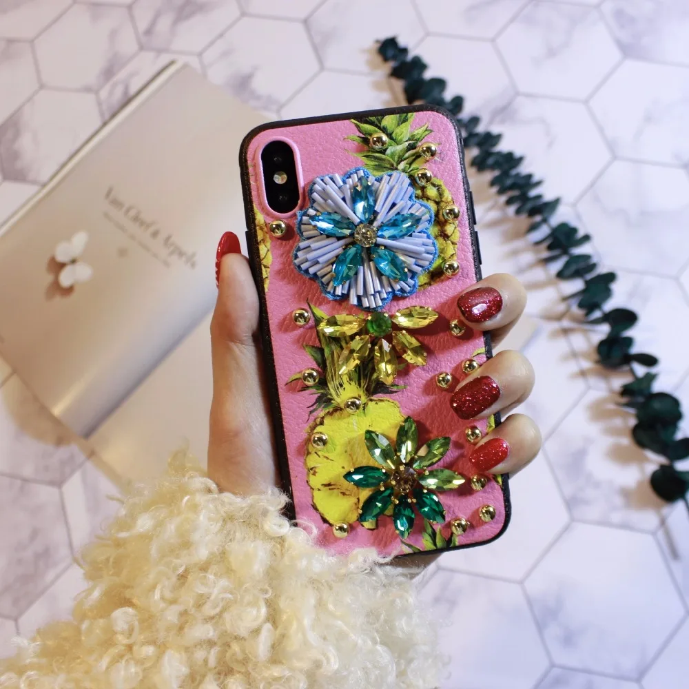 Aoweziic роскошный Liu Dingzhu вышивка прикрепляется для защиты tide fruit iphone XR XS MAX Чехол