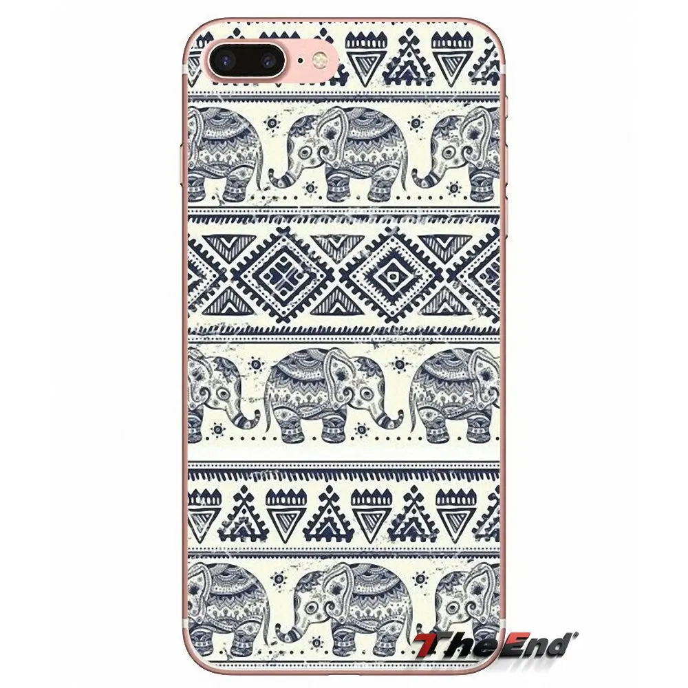 Тотем слон Ацтек индиец цветок чехол для iPhone X 4 4S 5 5S 5C SE 6 6S 7 8 Plus Samsung Galaxy J1 J3 J5 J7 A3 A5