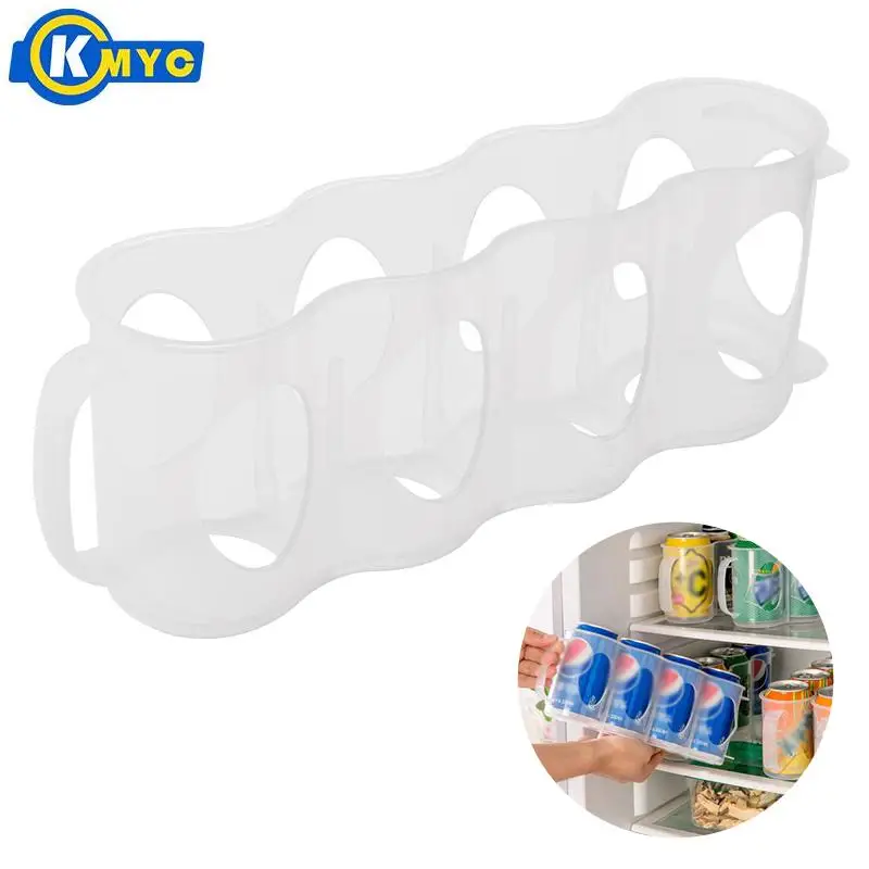 KMYC Refrigerator Can Storage Box Plastic Organizer Kitchen Fridge Drink Bottle Holder Beer Coke