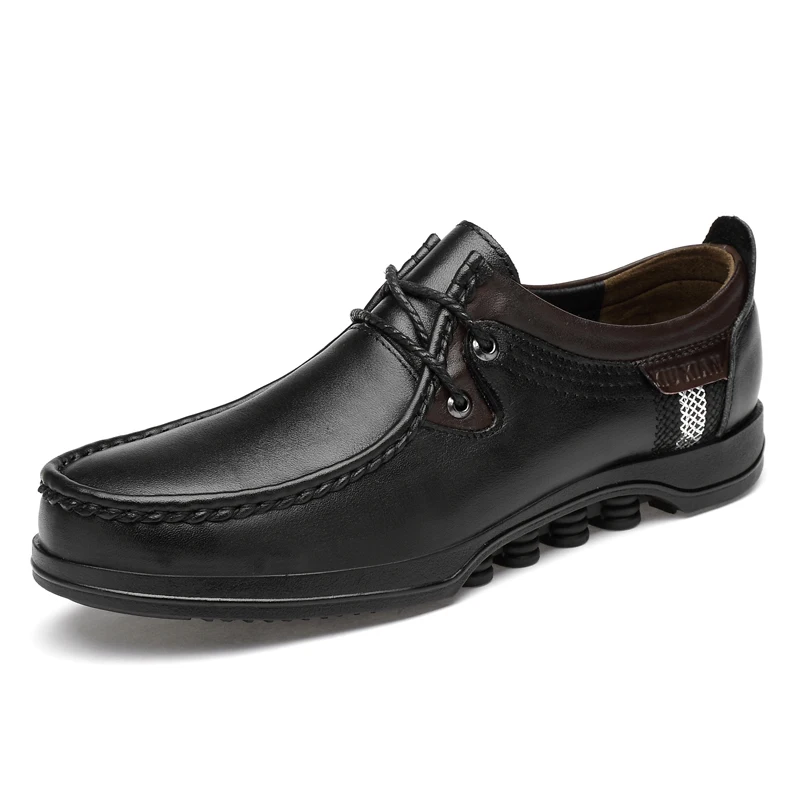 

AMSHCA Genuine Leather Men Loafers Man Cow Leather Casual Sneakers Soft Sole Men's Shoes Solid Leisure Driving Shoes Plus Size