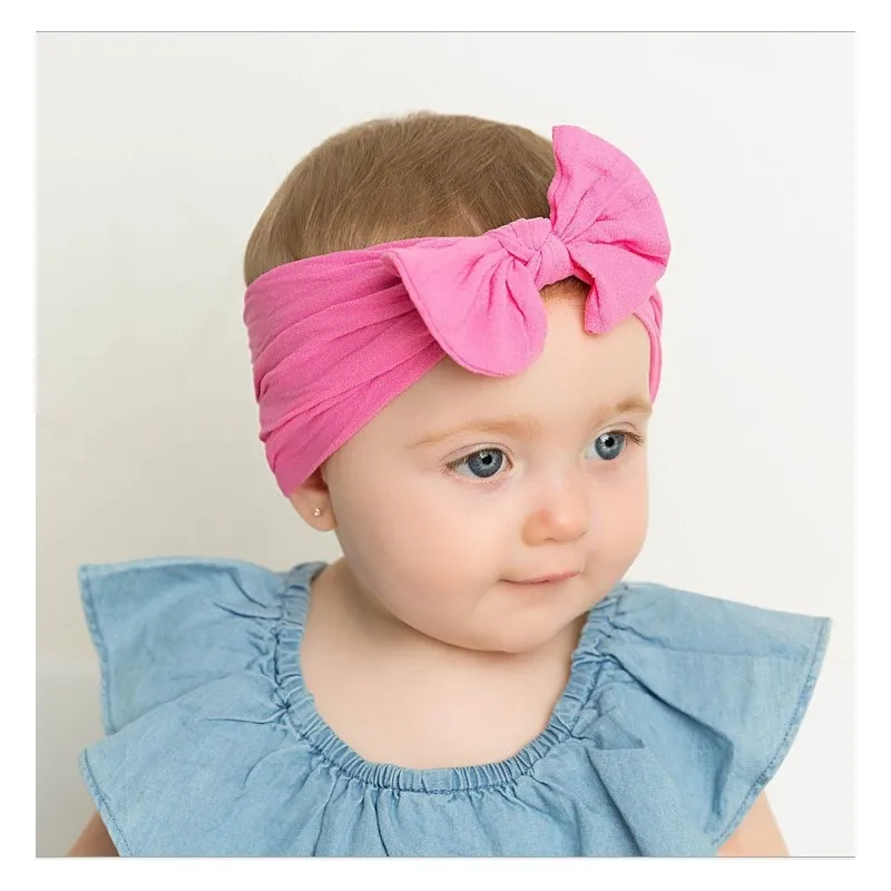 

Knot Nylon Headband Soft Head Wrap Solid For Girls 2019 Nylon Hair Band Kids hair accessories