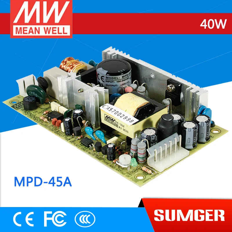 

[Freeshiping 1Pcs] MEAN WELL original MPD-45A meanwell MPD-45 40W Dual Output Medical Type Switching Power Supply