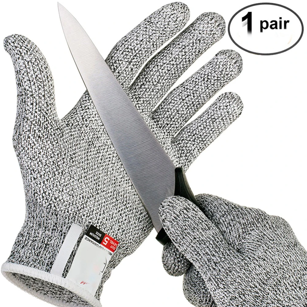 

2PCS Anti-cut Gloves Hunting Cut Proof Stab Resistant Stainless Steel Wire Metal Mesh Butcher Cut-Resistant Gloves