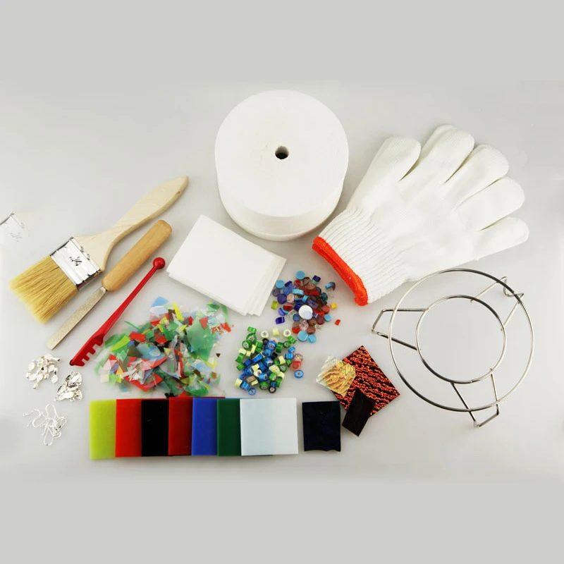 15pcs/set Professional Microwave Kiln Tool Set Stained Glass Fusing Supplies DIY Kit
