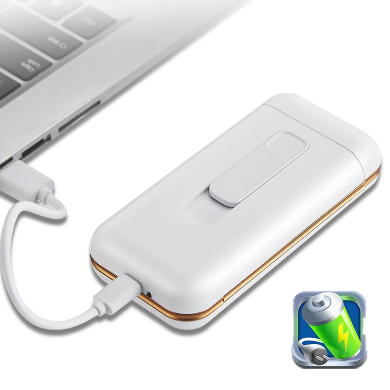 Дешево Умный чехол для сигарет с электронной зажигалкой USB плазменная турбо Вольфрамовая Зажигалка Водонепроницаемый держатель 20 шт. тонкие сигар...