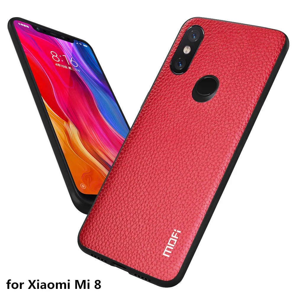 Чехол MOFi для телефона Xiaomi Mi 8 задняя крышка корпус из искусственной кожи чехол Mi8 с