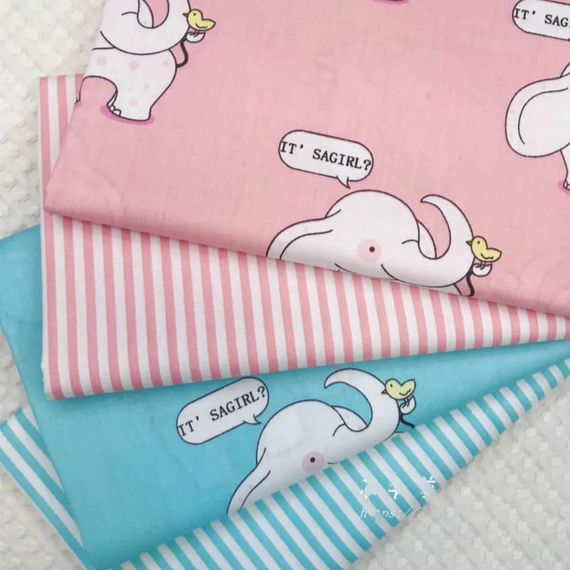 

Elephant Cotton Twill Fabric Printed Cotton fabric by half meter DIY Children's Wear Cloth Make Bedding Quilt Decoration Home