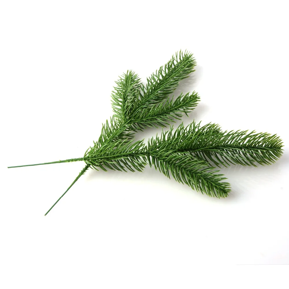 50pcs Artificial Pine Tree Branches Plastic Pine Leaves For Christmas Party Decoration Faux Foliage Fake Flower Diy Craft Wreath Artificial Dried Flowers Aliexpress