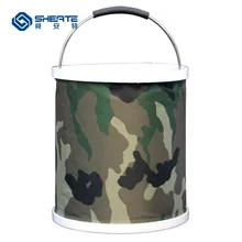 Многофункциональное складное ведро выдвижной камуфляж Оксфорд баррель Автомойка применимый Рыболовный Инструмент Открытый Кемпинг большой 11L