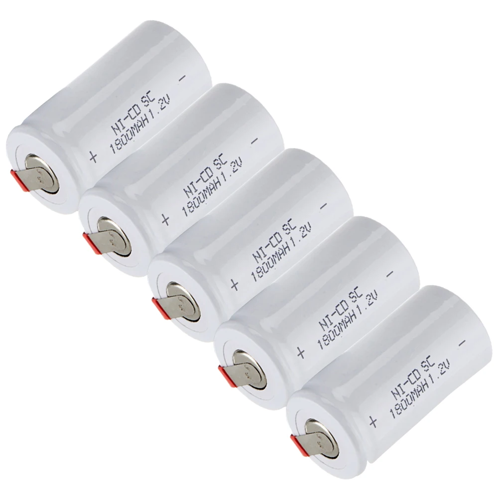 

Lowest price 5 piece SC battery 1.2v batteries rechargeable 1800mAh nicd battery for power tools akkumulator