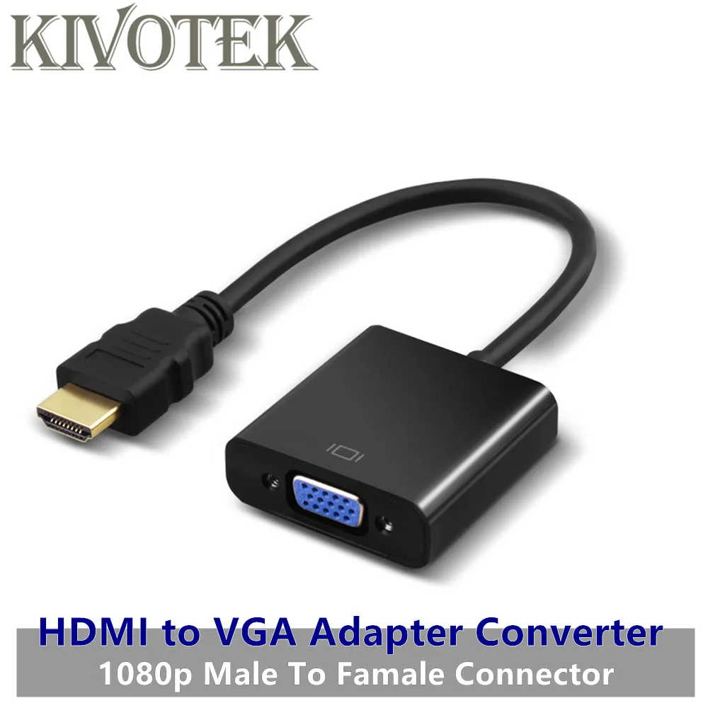 HDMI to VGA Video Converter Adapter Cable HDMI Male 2VGA Female Connector HD1080P Digital to Audio for HDTV Computer PCS Laptop HDMI to VGA Video Converter Adapter Cable HDMI Male 2VGA Female Connector HD1080P Digital to Audio for HDTV Computer PCS Laptop