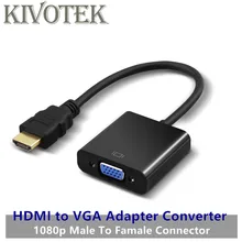 HDMI to VGA Video Converter Adapter Cable HDMI Male 2VGA Female Connector HD1080P Digital to Audio for HDTV Computer PCS Laptop