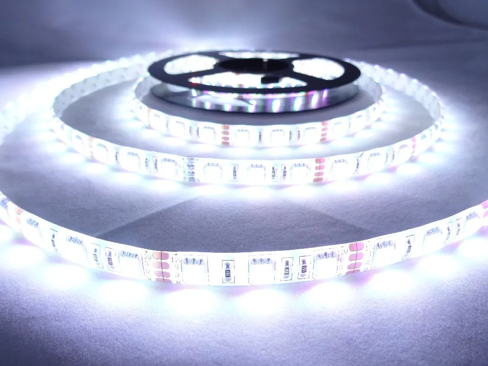 500 м/лот Водонепроницаемая 12В 5050 SMD 5 м/катушка 60 светодиодов/м Светодиодная лента