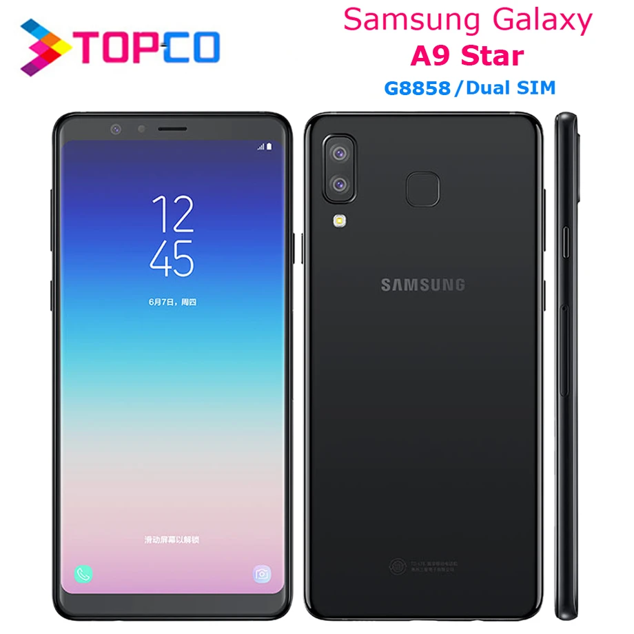 

Samsung Galaxy A9 S-tar G8858 Dual Sim Original Unlocked LTE Android Mobile Phone Octa Core 6.3" Dual 24MP&16MP RAM 4G ROM 64G