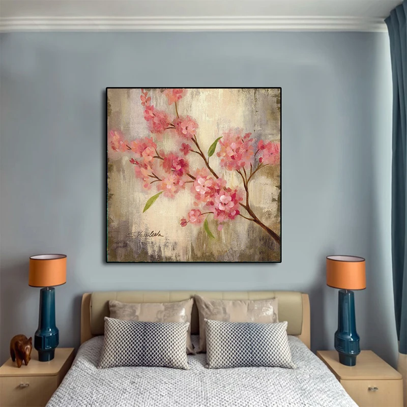 Canvas HD Printed Handpaint Flower Painting Space Modular Picture Home Decorate Poster Prints Wall Art Printing Discounted