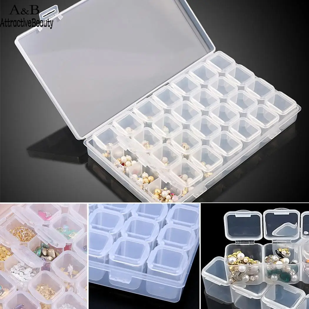 Jewelry Storage Box Ring Earring Drug Pill Beads Portable Plastic Organizer Box Case Craft Beads Container