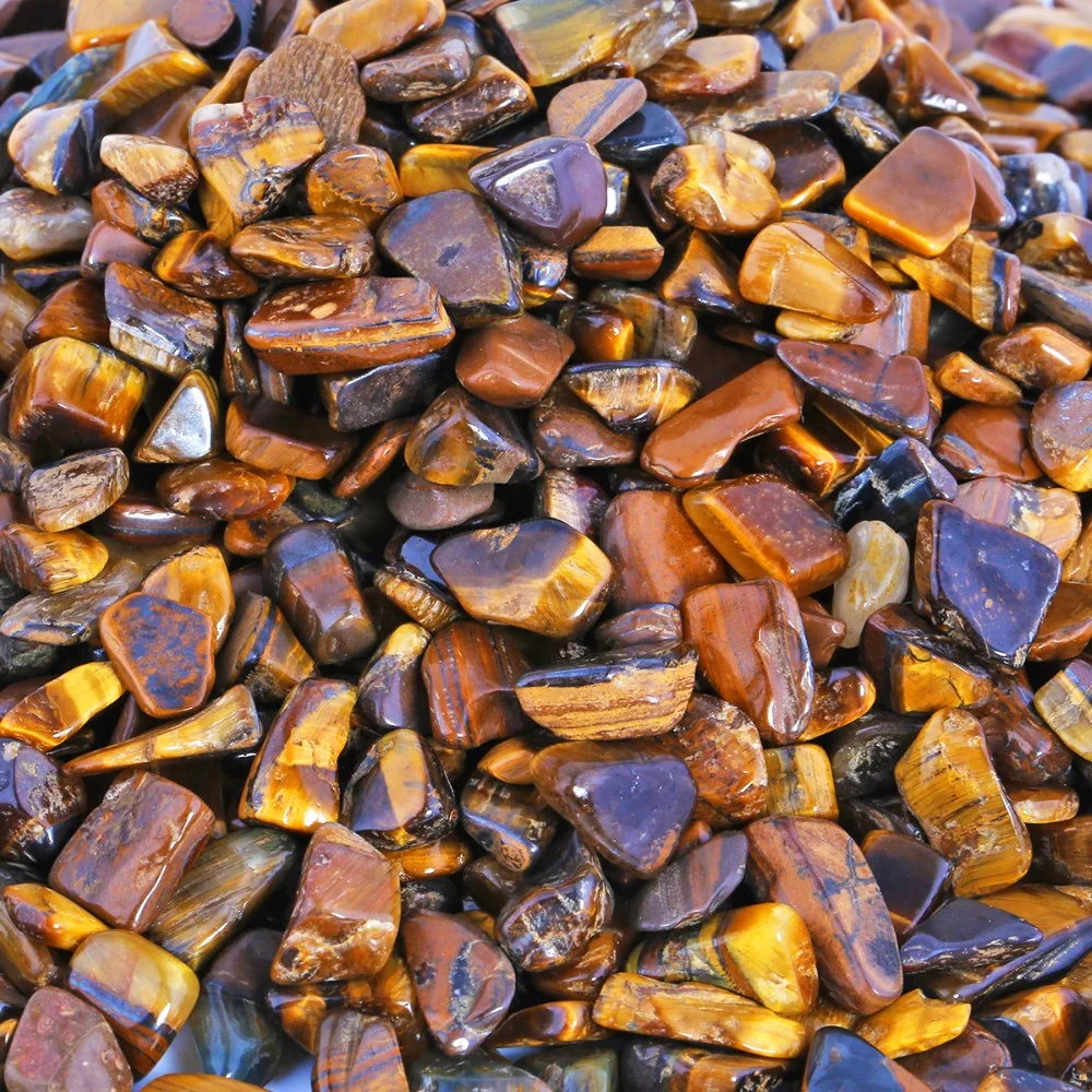 

TUMBEELLUWA 1lb (460g) Tiger's Eye Stone Tumbled Stone Chips Stone Crushed Pieces Irregular Shaped Stones