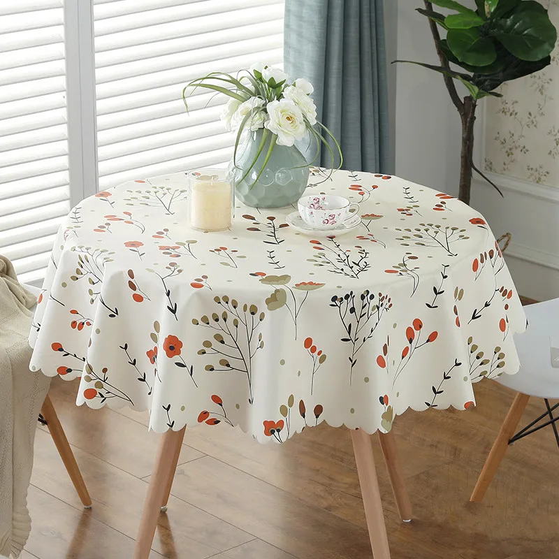 

Proud Rose European Waterproof Table Cloth Round Tablecloth PVC Oil-proof Tablecloths Plastic Table Cover Home Decor
