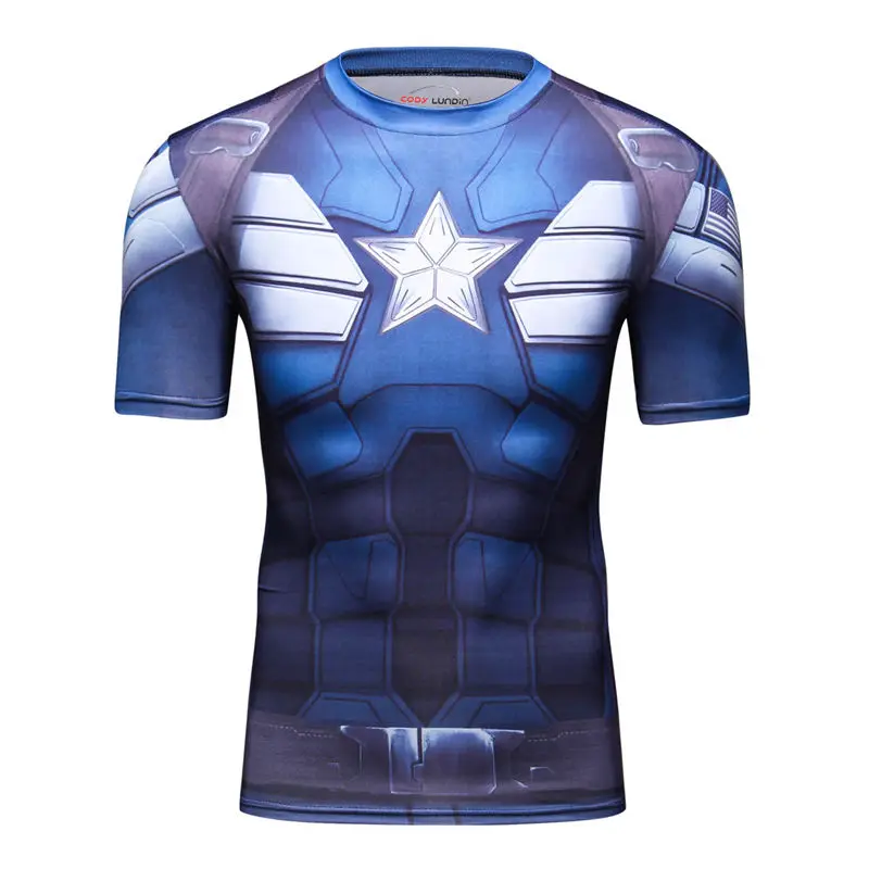 Captain America 3D T shirts Man Cosplay Costumes Fitness Clothes Male