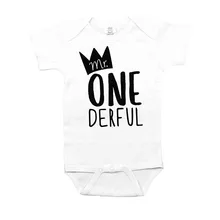 YSCULBUTOL Mr One-derful Child Boys 1st Birthday Bodysuit First Birthday Outfit For Boys