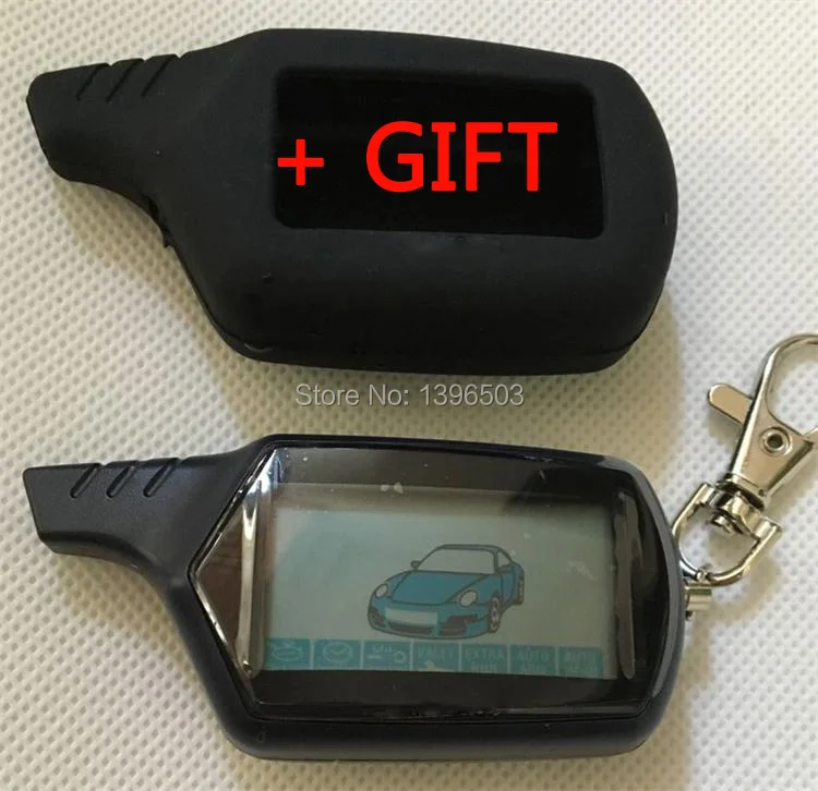

Wholesale 2-way B9 LCD Remote Control Keychain Fob +Silicone Case for Russian Two Way Car Alarm System Starline B9 Key Chain
