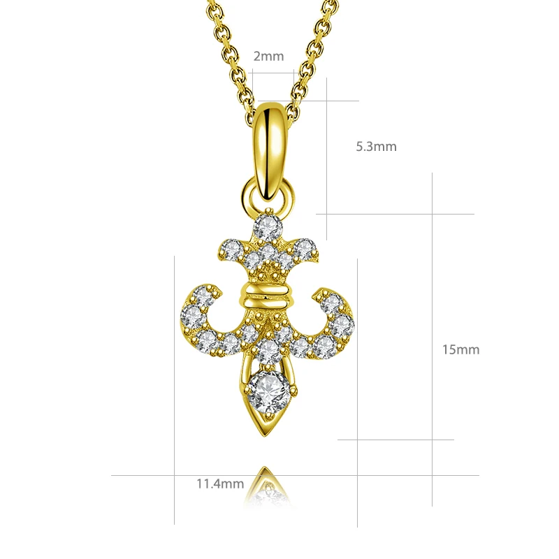 Arrow Jewelry Stainless Steel cross with diamond cut solid 14K gold cross pendant