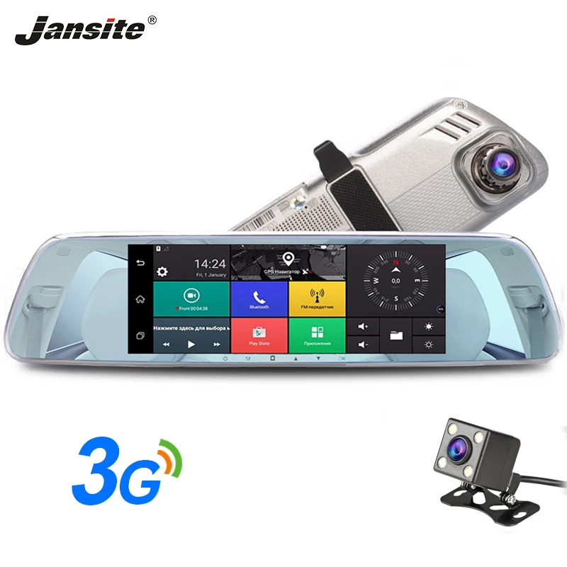 

Jansite 3G 7" Touch Screen Dash Cam Android 5.0 Car DVR GPS Navigation Car Video Recorder Bluetooth Rear view Camera Mirror ADAS