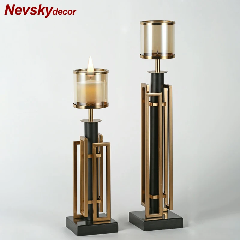 

Modern home decoration candle candlesticks lanterne metal Candle Holders stand candles home decoration For Foyer Dining Room