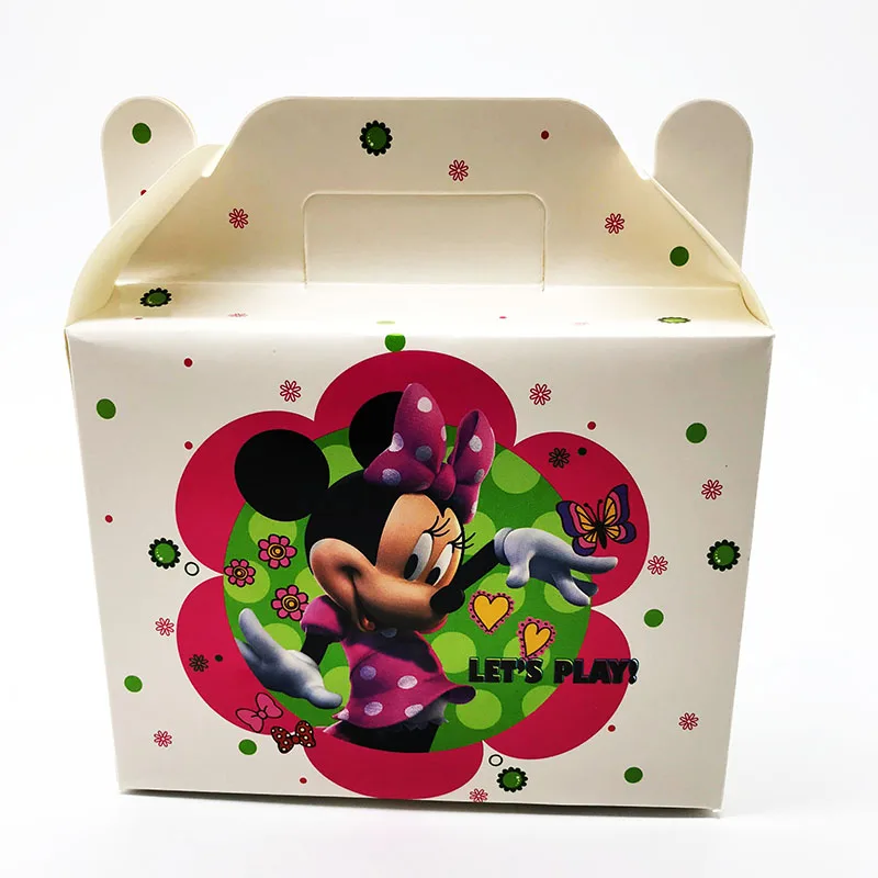 6 шт./лот мультфильм тема коробки конфет Дети День рождения выступает мультфильм подарочные коробки мультфильм день рождения поставки - Цвет: Minnie Mouse