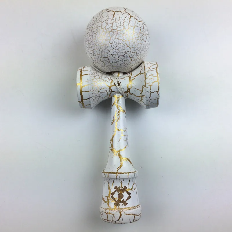 Минимальный заказ 1 шт. полный трещин Джамбо шар Kendama белый и золотой японский традиционная игра Размер: 25 см* 8 см случайный цвет